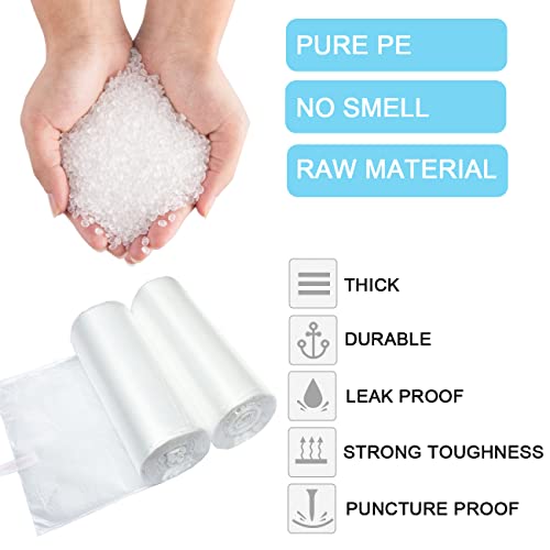 3 Gallon Small Clear Bathroom Trash Bags, Office Wastebasket Liners Garbage Bags For Restroom, Home Bins, 100 Counts #TOP3
