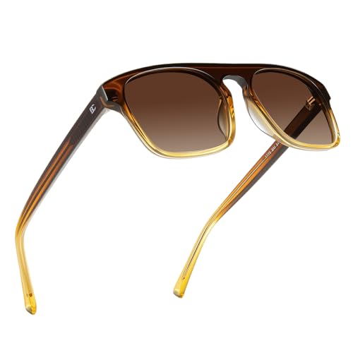 Image of BIRCEN Mens Acetate Polarized Sunglasses: Retro Square Sun Glasses UV400 Protection Anti-Glare Shades for Driving Travel