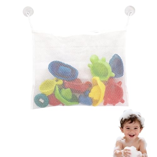 Bath Toy Storage Bath Toy Storage Net Bag with Strong Suction Cups Large BathToys Storages Mesh Net Bag 45x35cm BathToys Tidy Perfect for Bathtub Toys Holder & Bathroom or Shower Caddy
