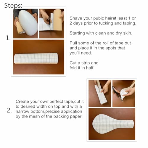 DIY Make Your Own Tucking Tape, Gaff Alternative, T Tape for Trans Femmes, Crossdressing, NB, Cosplayers, Drag Queens - Flexible, Breathable, Easy to Cut 5.9 inches X 16.4 ft3