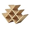 Kirigen – Casier à vin pour 8 bouteilles – Étagère en bois à 3 niveaux – Étagère autonome et comptoir – Porte-bouteilles / armoire en verre – Naturel