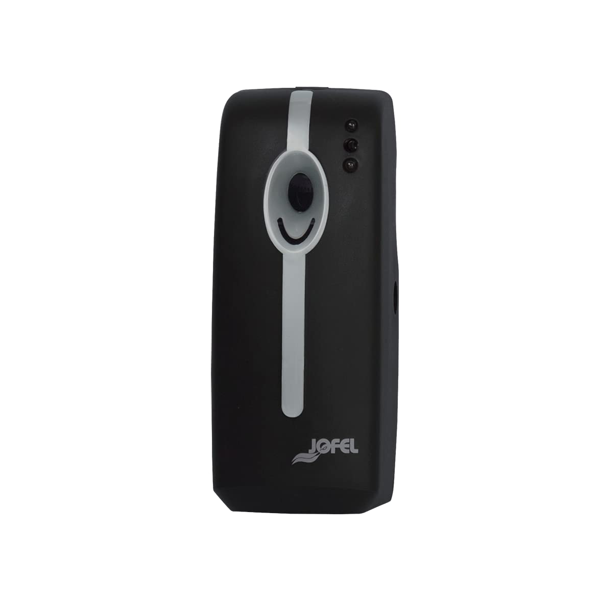 Jofel - Dispensador Ambiental Basic AI90600, ambientadores para perfumar espacios cerrados, color Negro mate, para cargas de 250 ml, frontal abatible que facilita su limpieza.
