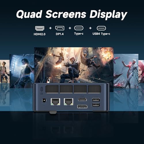 Reatan Gaming mini pc A8 with AMD Ryzen 7 8745HS, 32GB DDR5 1TB Oculink Mini Computers,Radeon 780M Graphics NVMe PCIe4.0 SSD Up to 4.9GHz, USB4.0 HDMI DP USB-C WiFi-6E BT-5.2 Desktop PC - Image 6