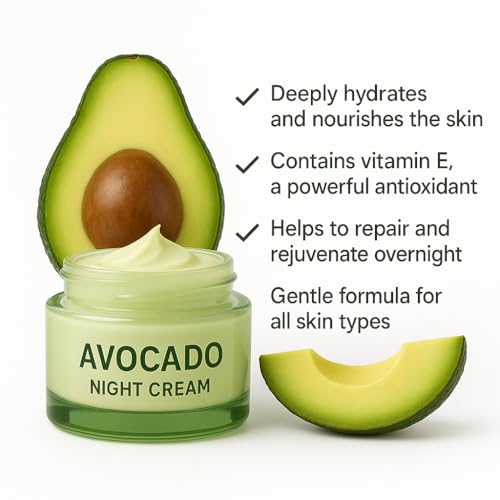Image of Avocado Nourishing Cream | Skin Brighten & Tan Removal Face Cream | Removes Dullness, Adds Shine & Glow | Fast Results in 7 Days | Moisturizing Avocado Extract Face Cream for All Skin Types