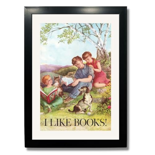 Image of Kagaz Kala - Motivational Funny Quotes - Book Readers Quotes Framed Wall Art Prints Painting Posters - Digital Vintage Posters Print, A4 Synthetic Frame (I like books)
