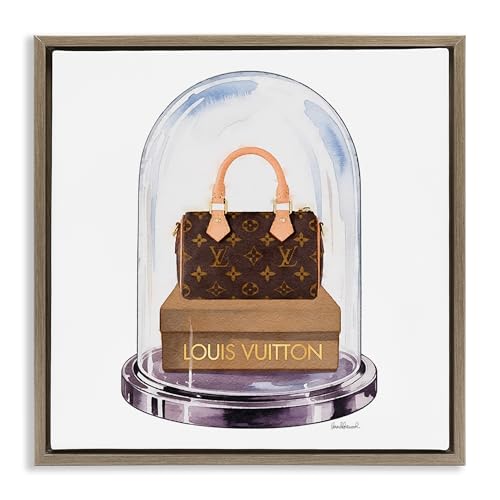 Stupell Industries 'Glam Purse Bell Jar'| Floating Frame Canvas Art