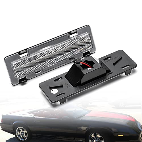 Nslumo Led Front Side Marker Lights Replacement For 82-92 Chevy Camaro Euro Clear Lens Amber Led Bumper Side Signal Parking Marker Light Assembly Replace Oem Sidemarker Lamps #TOP1