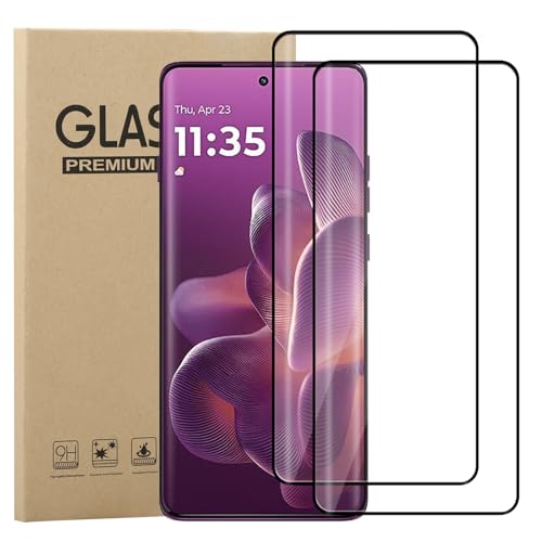 GEJEFA 2 Pezzi Vetro Temperato per Motorola Edge 60 PRO, [3D Curved Edge to Edge] Copertura Completa, Bubble Free e Anti-Graffio Pellicola Protettiva per Motorola Edge 60 PRO