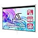 Akia Screens 110 inch Pull Down Projector Screen Manual B 16:9 8K 4K HD 3D Ceiling Wall Mount White Portable Projection Screen Retractable Auto Locking for Indoor Movie Home Theater Office AK-M110H1