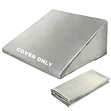 Couzssyhi Satin Wedge Pillow Case Cover, Silky Covers for Bed Wedge Pillows, Removable & Machine Washable Cases with Zipper, 1 Pack，Only Pillowcase(Grey, 25