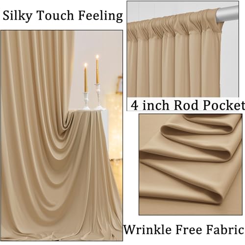 Cortinas de fondo champán para fiestas 10ft x 10ft miniatura 2