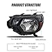 ADCARLIGHTS Headlights for 2012 2013 2014 2015 Toyota Tacoma Headlight Assembly compatible with 12 13 14 15 Toyota Tacoma Headlamp Black Housing Amebr Reflector Driver and Passenger Side