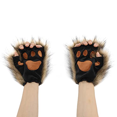 Gants en peluche pour déguisement de costumade parfaits pour soirées à thème