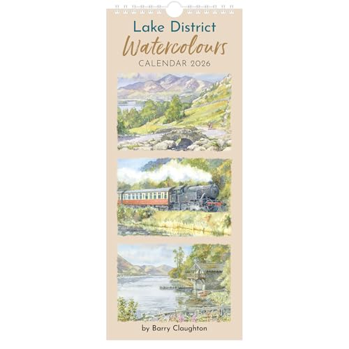 Lake District Watercolours Slimline Calendar 2026