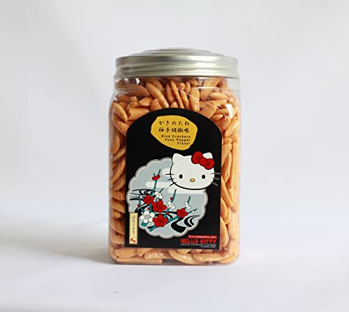【ハローキティ】ポット 柿の種 柚子胡椒味 017287/プレゼント お菓子 おやつ おつまみ 柚子胡椒味 柿の種