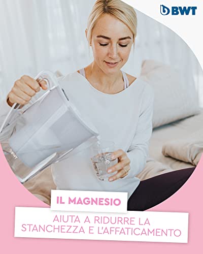 BWT Caraffa Filtrante Vida White da 2,6 l – Filtro per acqua da tavola Filtra CALCARE, Cloro, Piombo e Rame – Include una cartuccia Filtro per Acqua del Rubinetto con aggiunta di Magnesio - 4