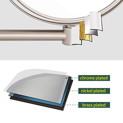 Nicesail 8 Inch Double-Side Shower Shaving Mirror With 5X Magnification Brush Nickel Mirror Magnified 5X Mirror For Wall Bathroom Mirror #TOP2
