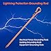 Portable Grounding Rod with 4ft 12AWG UL Listed Grounding Wire with Crocodile Clip,Great for Electric Fences,Antennas,Generator,Ground Post Pin (Grounding rod with 2Pcs 4ft ground wire)