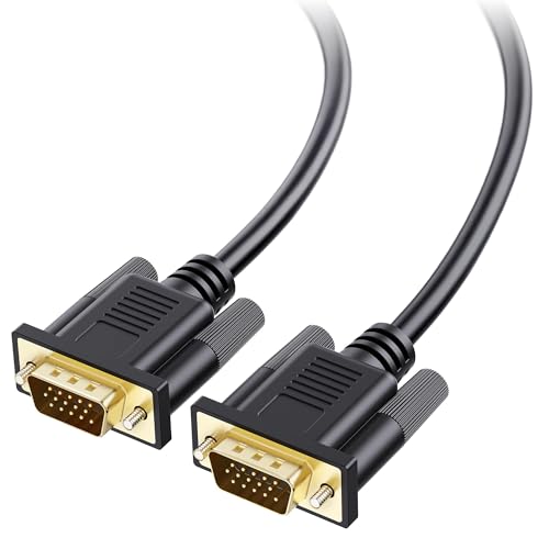 Cyberguys! - Cyberguys! VGA Cable 6ft, VGA Cord with Secure Latch, Gold-Plated Connector – Durable PVC Cord for Monitor, Projector, Laptop, Desktop, PC, Computer Monitor Cable, 1080P 60Hz