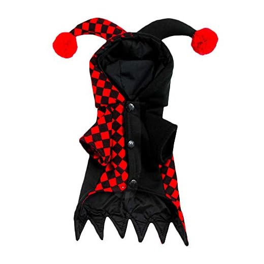 FJROnline Disfraz de payaso con capucha para perros pequeños, cachorros, Halloween, cosplay (XS)
