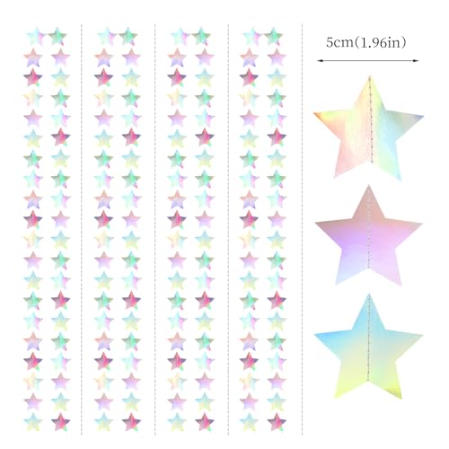 Image of Iridescent Disco-Holographic Party-Decorations Christmas Garland - 62ft Twinkle Little Star Streamers Hanging Banner,Wedding Birthday Bachelorette Baby Bridal Shower Decor Hugtmr