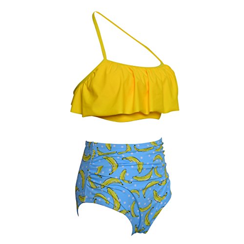 Girls Kids Swimsuit Two Pieces Bikini Set Ruffle Falbala Swimwear Bathing Suits2