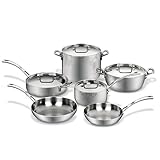 Cuisinart French Classic Tri-Ply Stainless 10-Piece Cookware Set, Silver
