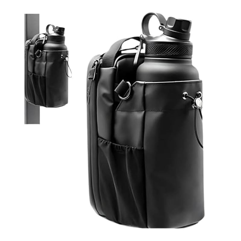 Gym Water Bottle Holder Bag with Magnetic Back, Storage Pockets and Zippered Compartments, Workout Caddy Organizer for Phone, Keys, Wallet and Fitness Accessories-picture-15