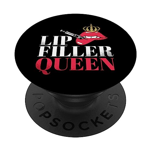 Lip Filler Queen Dermal Lip Filler Injections Nurse Injector PopSockets Swappable PopGrip, Black