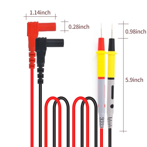 Image of Test Leads 1000V 20A Ultra-Sharp Test Probe Lead for Multimeter Meter Test Lead, 45.28 inch Multimeter Test Leads for Electronic Clamp Tester