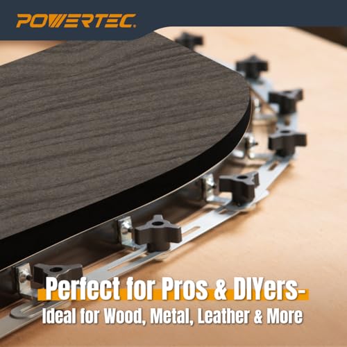 powertec flexible curve template ruler 10734 wood curve woodworking profiling strip template tool metal steel durable bendable segmented professional contour with knobs amp locking mechanism - 71527