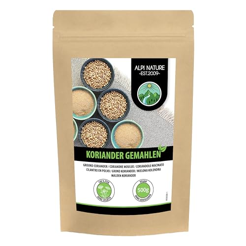 Alpi Nature Koriander gemahlen 500g, Koriandersamen gemahlen, Korianderpulver zum Kochen