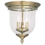 Livex Lighting 5024-01 Legacy 3-Light Ceiling Mount, Antique Brass