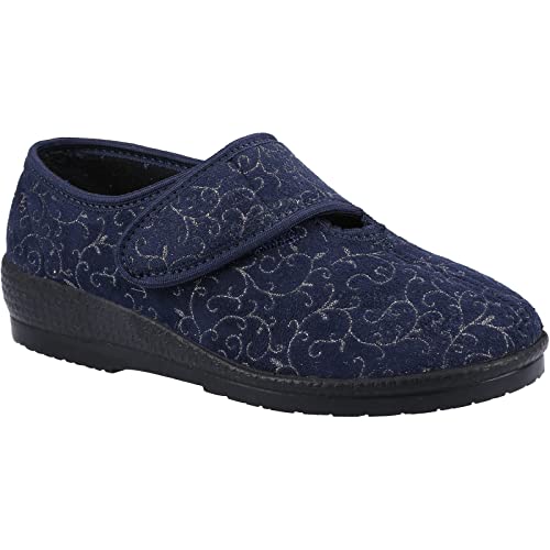 GBS Womens/Ladies Geraldine Extra Wide Slippers (7 UK) (Navy)
