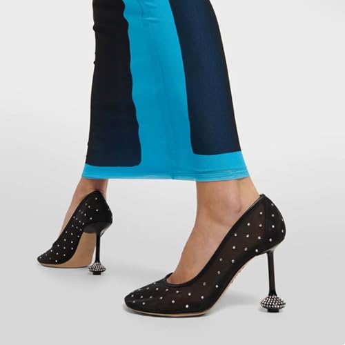 Talons hauts élégants et chaussures confortables à strass pour dîner - 2