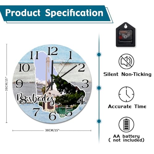 Horloge murale Barbade idée cadeau de voyage pour chambre
