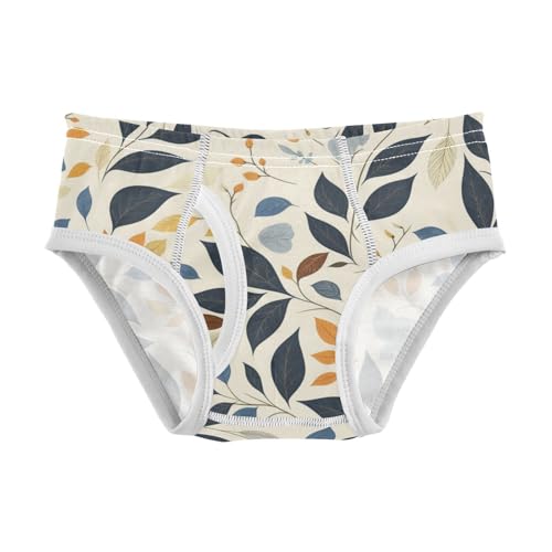 KLL Seamless Pattern with Leafs Prints Toddler Boys Pure Cotton Athletic Underwear Breathable Children Undies