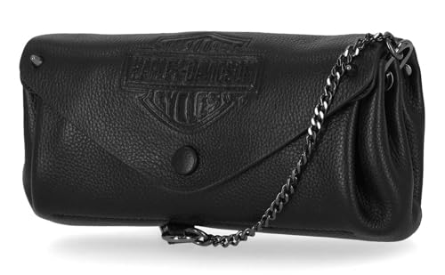 Harley-Davidson Women's Bar & Shield Leather Flap Crossbody Purse - Black2