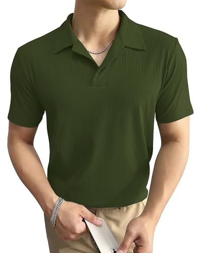 Image of I ENTERPRISE Cotton Blend Regular Fit Round Spread Collar Solid Short Sleeve T-Shirt for Men & Boys