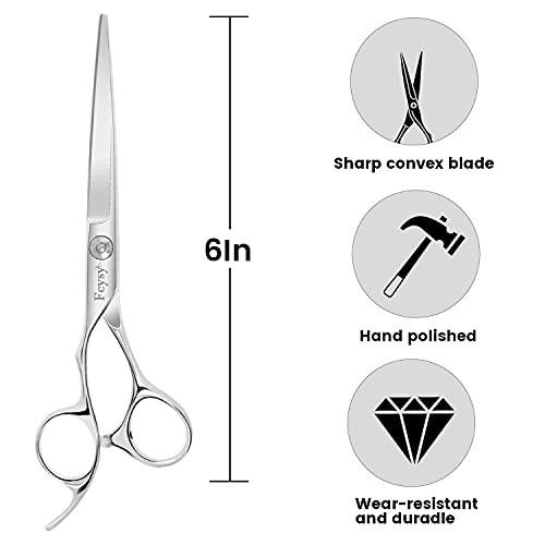 Linkshänder Friseurschere Haarschere, Fcysy Professionelle Scharfe Linkshänder Haarschneideschere, 6 Zoll Frisör Schere, Friseur Scheren Profi Salon Haar Scheren für Damen Herren Kinder