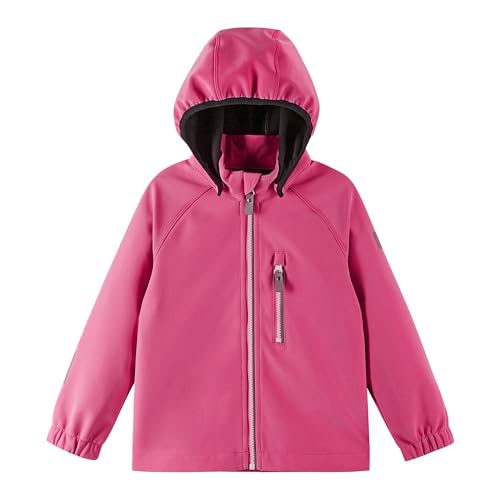 Reima - Vantti Softshelljacke für Kinder - Wasserdichte Übergangsjacke für Kinder, atmungsaktive Softshelljacke für Mädchen & Jungen mit abnehmbarer Kapuze - Soft coral, 134