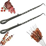 STARLATTA Espátula para Alimentos para Barbacoa, Gancho para Carne para Barbacoa con Cola Puntiaguda, espátula Resistente para Alimentos, espátula para Alimentos con Cola de Cerdo (2pcs)