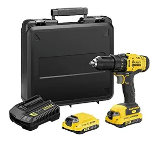 STANLEY FATMAX SCD700D2K-B1 20V 2.0Ah 13 mm Cordless Brushed Drill Machine Driver With 2x2.0Ah Li-ion Batteries and 1pc Charger, 2 Speed Gearbox, 2 Years Warranty