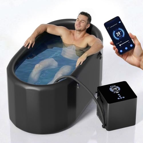 Cold Plunge Chiller with Ice Bath Tub Kit, 1/2HP Ice Bath Chiller Pro with WiFi App & Touchscreen Control, No Installation Needed, 216-Gallon Cold Plunge Tub with Chiller for Home Outdoor Recovery