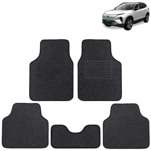 Image of KINGSWAY Accessories Anti Slip Carpet Foot Mats Compatible with Tata Harrier EV (Year 2025 Onwards - All Model) | Set of 5 Pcs | Universal Fit Car Mats Designed to Protect Your Car Floor | Black