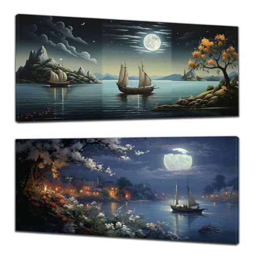Bricolage diamant painting paysage 60x140cm en pack de 2 à offrir en cadeau pour amateurs d'art