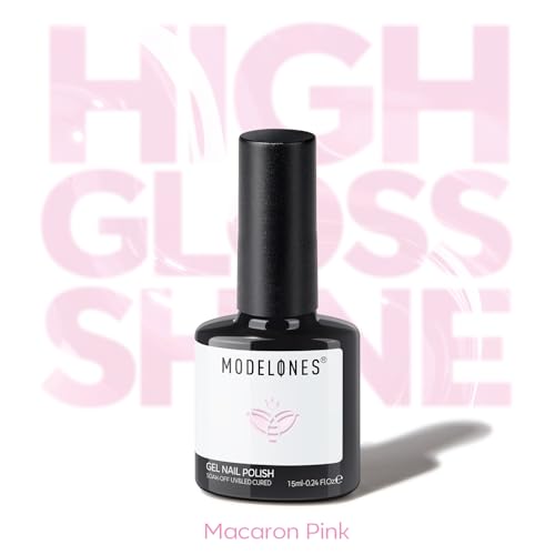 Image of modelones Pink Gel Nail Polish Light Pink Gel Polish Petal Milky Pink Nail Polish Soak Off Spring Nail Art Gel Manicure Soft Nails DIY 15 ML
