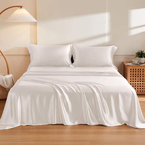 THXSILK 4-Pc King Silk Sheet Set Pearl White