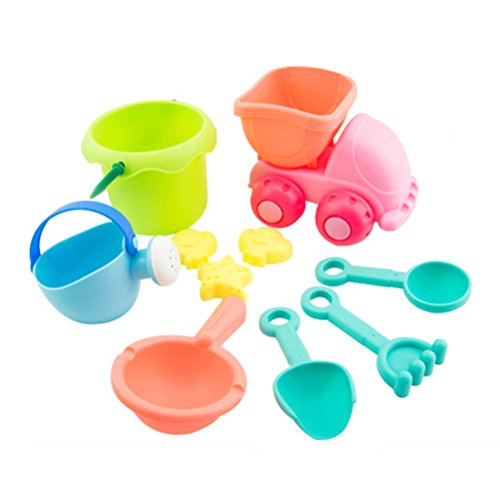 TOYMYTOY 10PCS Kids Beach Toys Plastic Bath Playing Sand Toy Set for Children Toddlers