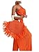 Floerns Women's 2 Piece Outfit Halter Neck Crop Cami Top with Twist Front Pants Set Orange X-Small